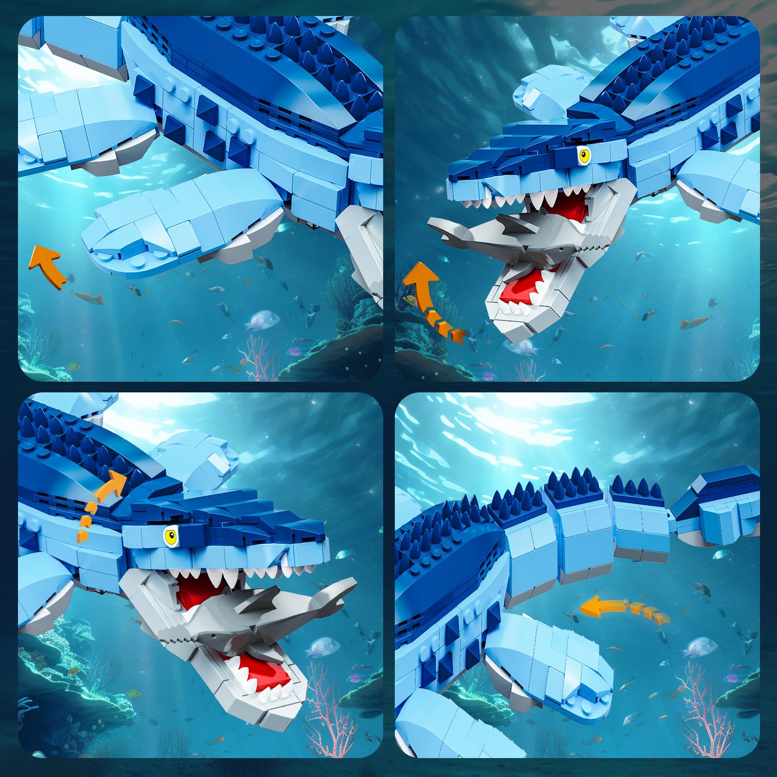 Mov Stone Mosasaurus movable jaw allows expressive display and pretend sea adventures