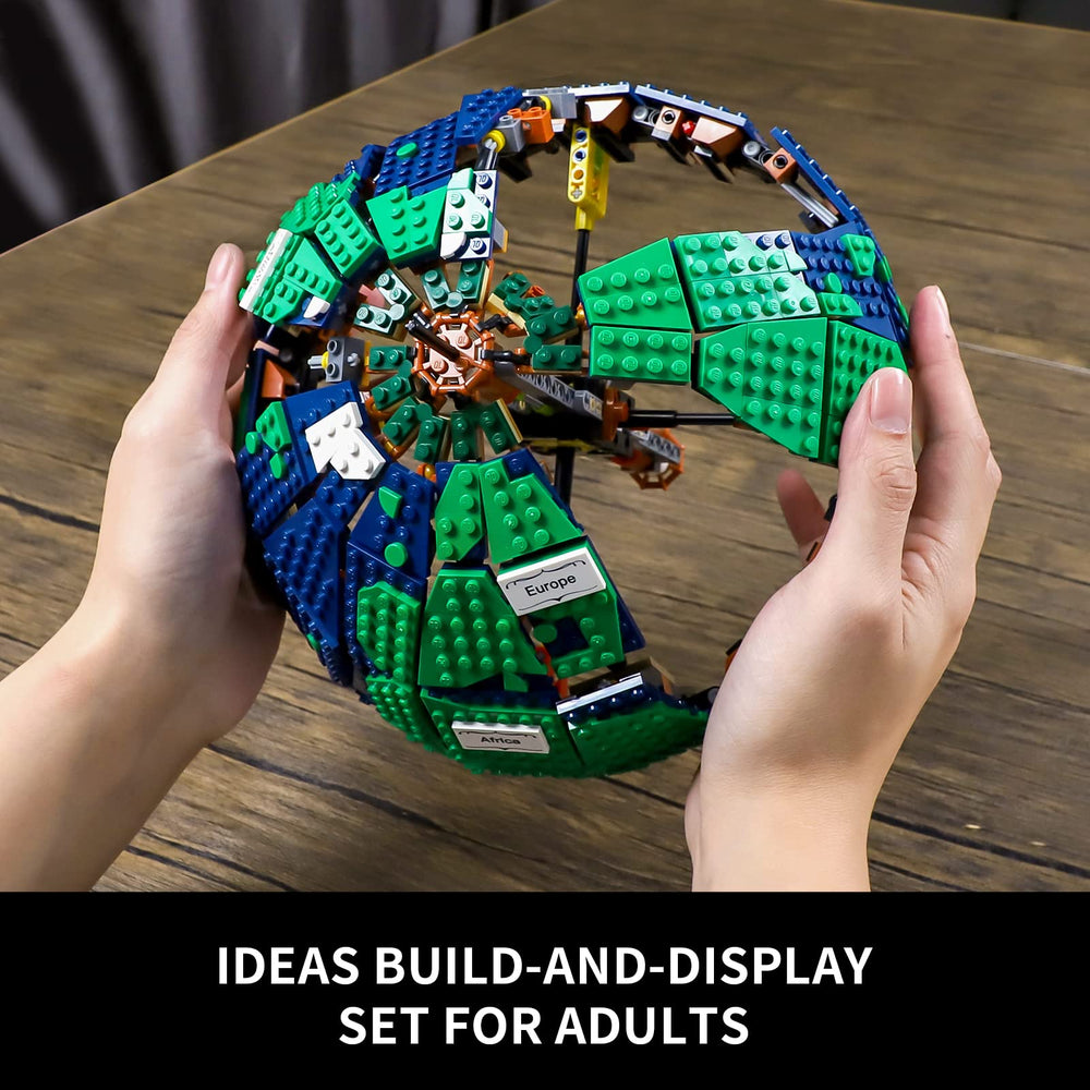 Mov Stone Ideas Globe block assembly highlights detailed construction of the model.