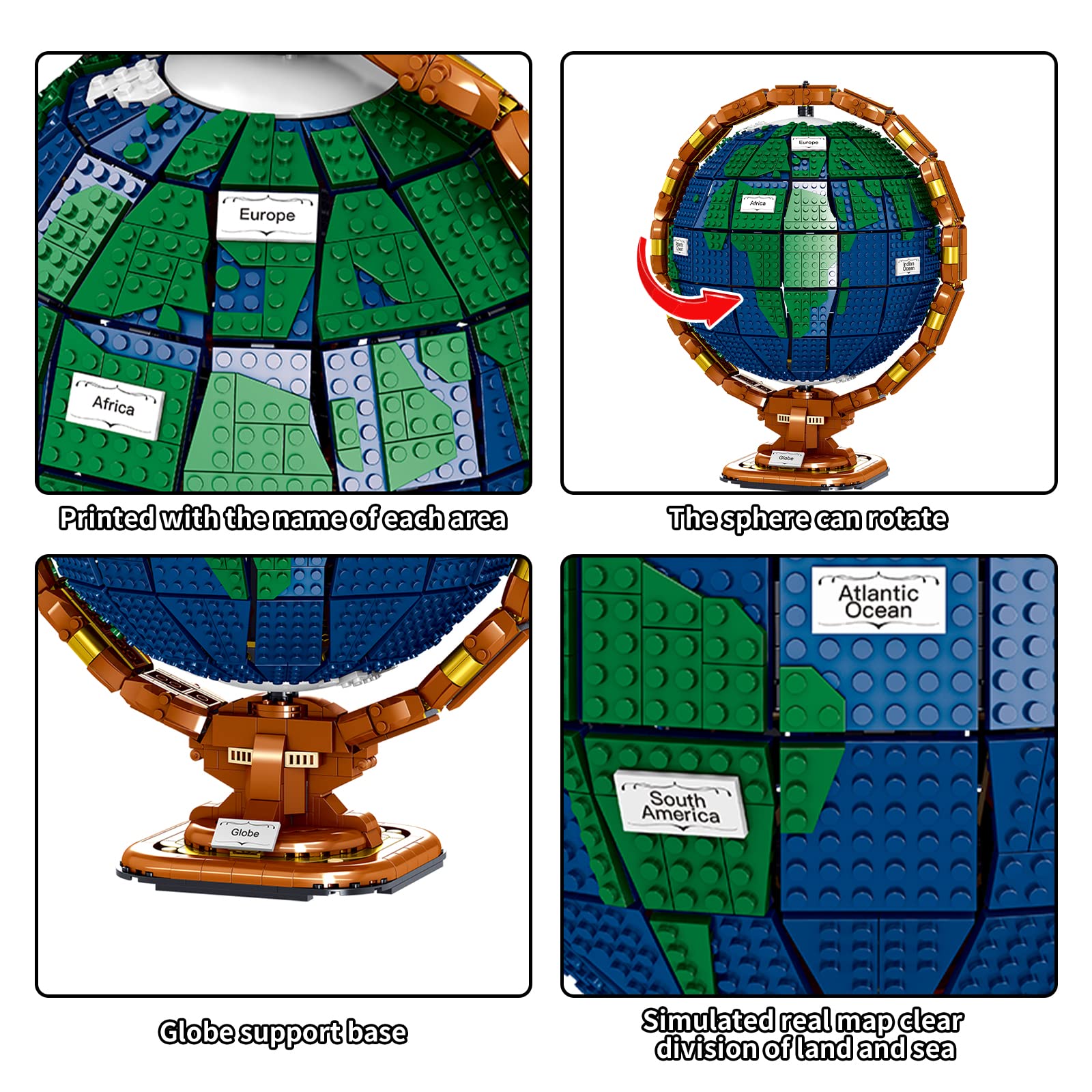 Mov Stone Ideas Globe spinning axis demonstrates the globe's smooth rotation.