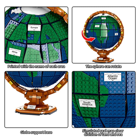 Mov Stone Ideas Globe spinning axis demonstrates the globe's smooth rotation.