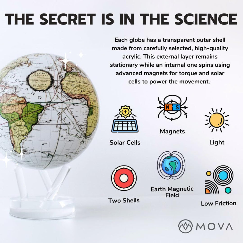 MOVA Globe borderless Earth imagery highlights lifelike clouds without labels.