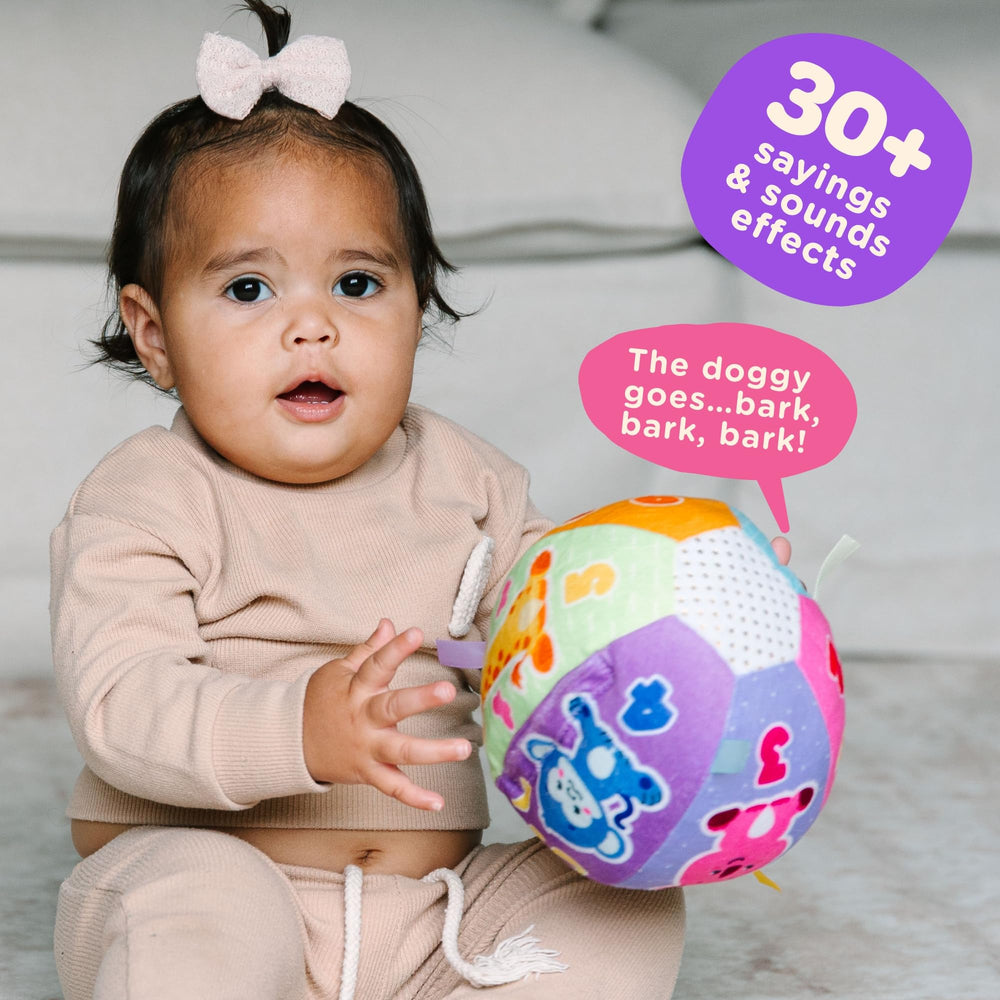Move2Play pastel ball tapping surface invites fine motor moments.