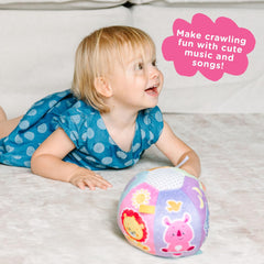 Move2Play pastel ball tossing play supports hand-eye coordination.
