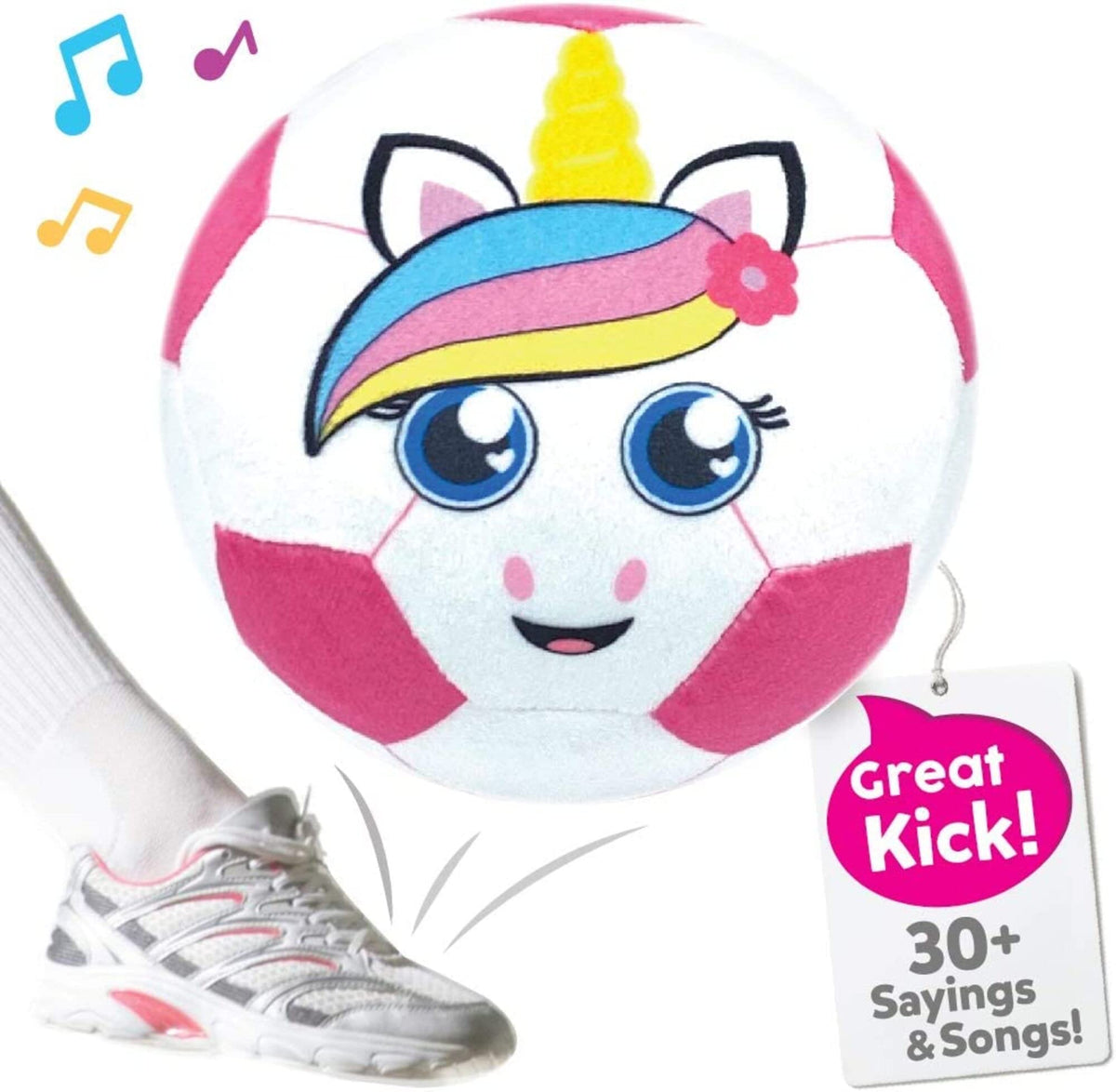 Move2Play pink ball front view showing soft plush exterior for indoor play.