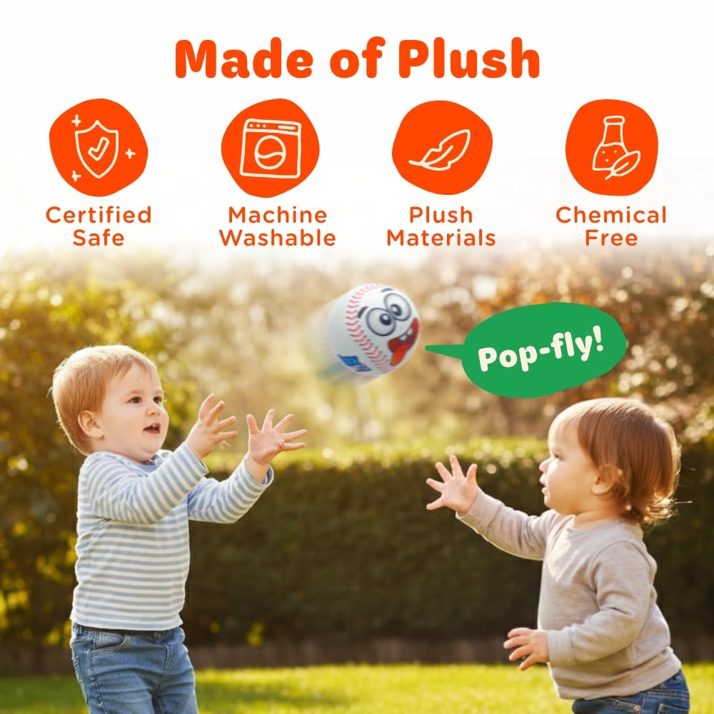 Move2Play baseball is durable and machine-washable for indoor or outdoor fun.