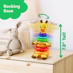 Move2Play giraffe stacking toy rocking action supports balance during playtime