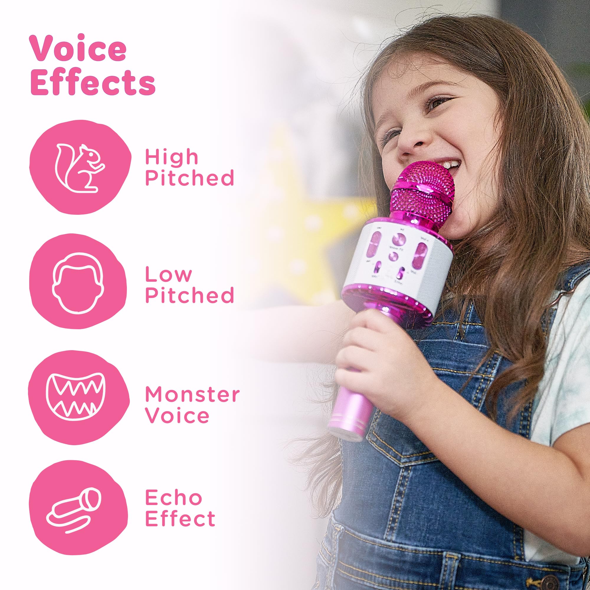 Move2Play Kids Karaoke Microphone Bluetooth connection for wireless songs