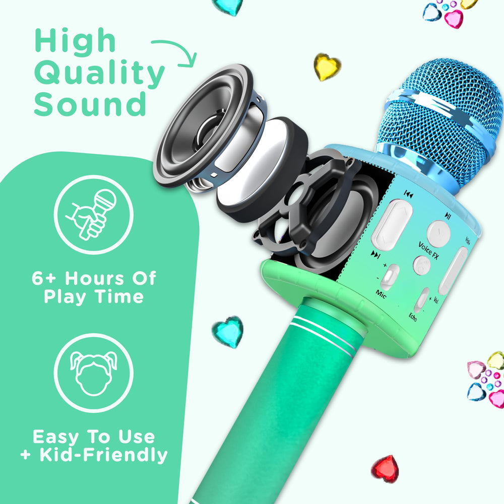 Move2Play mic rechargeable battery lasts up to six hours of continuous play