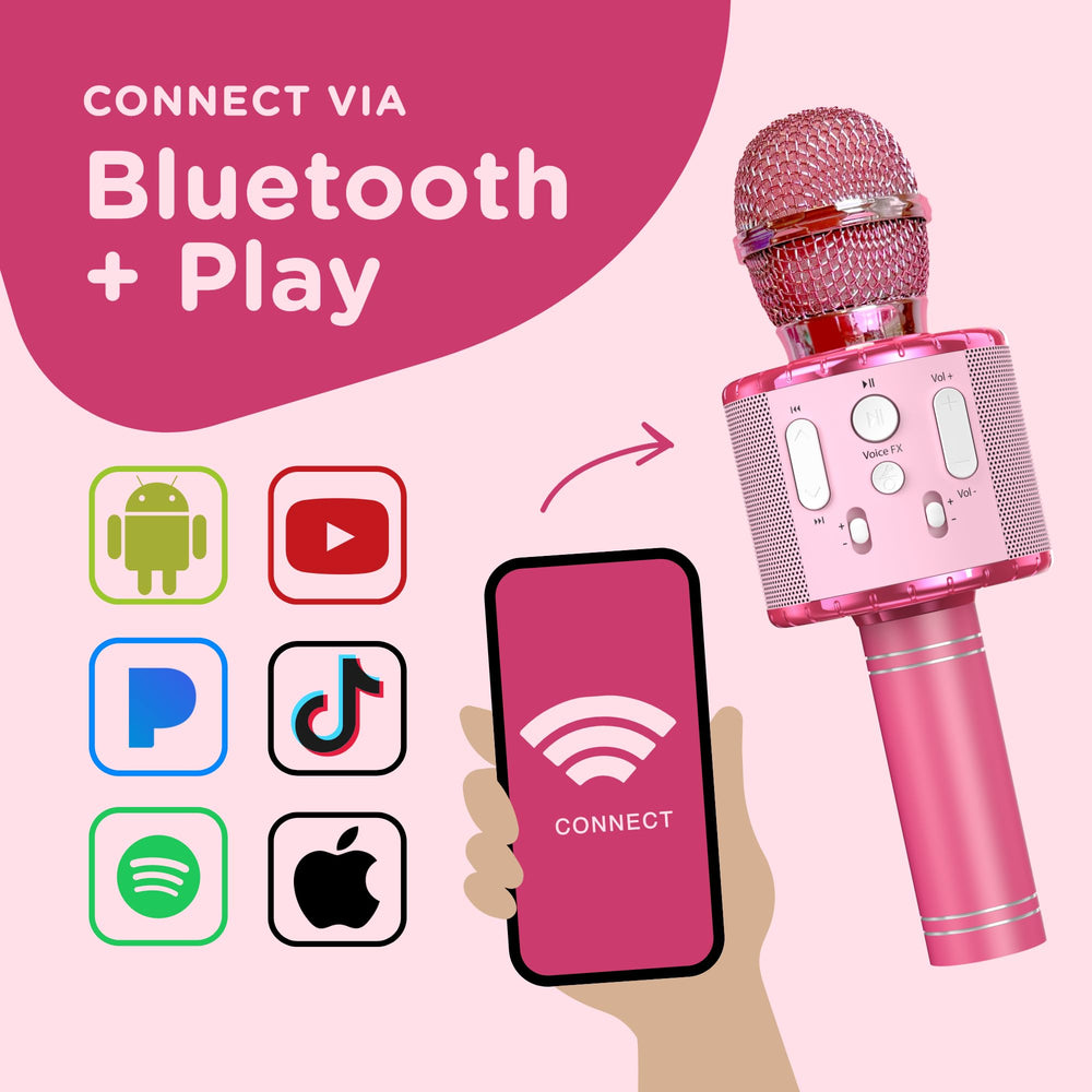 Move2Play karaoke microphone with decorative stickers for party decorating