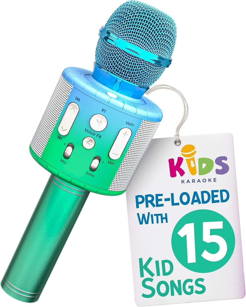 Move2Play Kids Karaoke Microphone front view for solo singing fun.