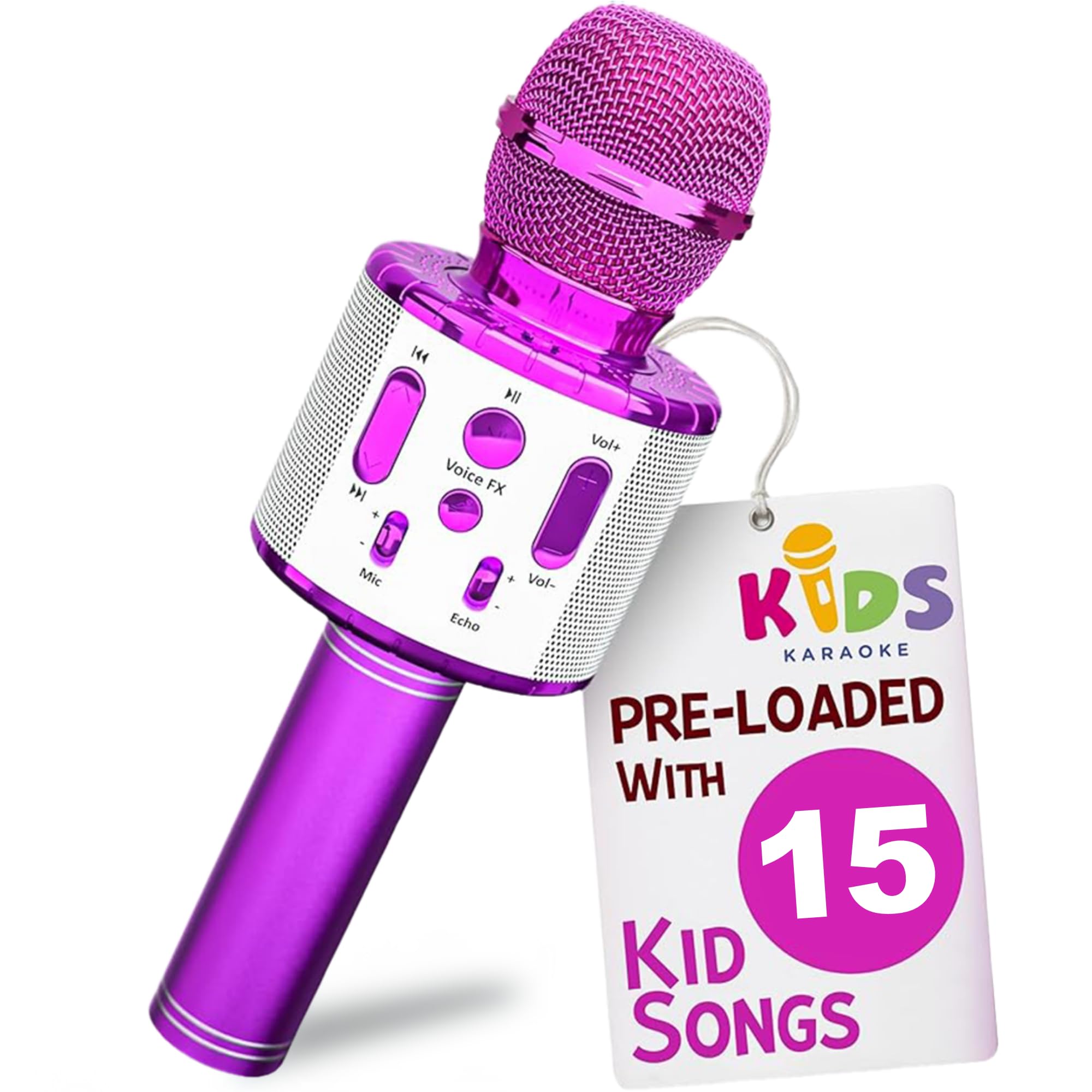 Move2Play kids karaoke microphone front view for lively home performances.