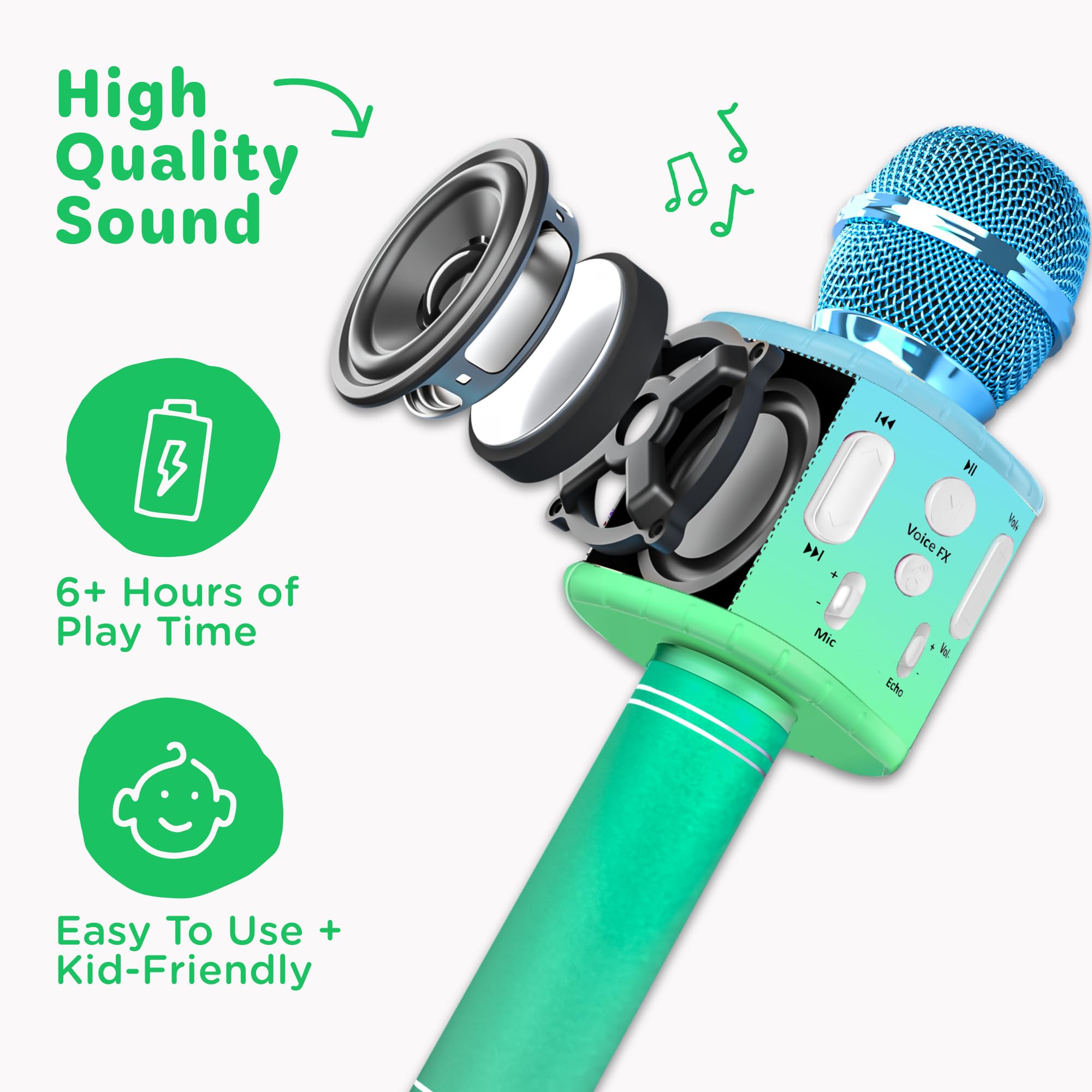 Move2Play Microphone showing pre loaded songs for instant playing.