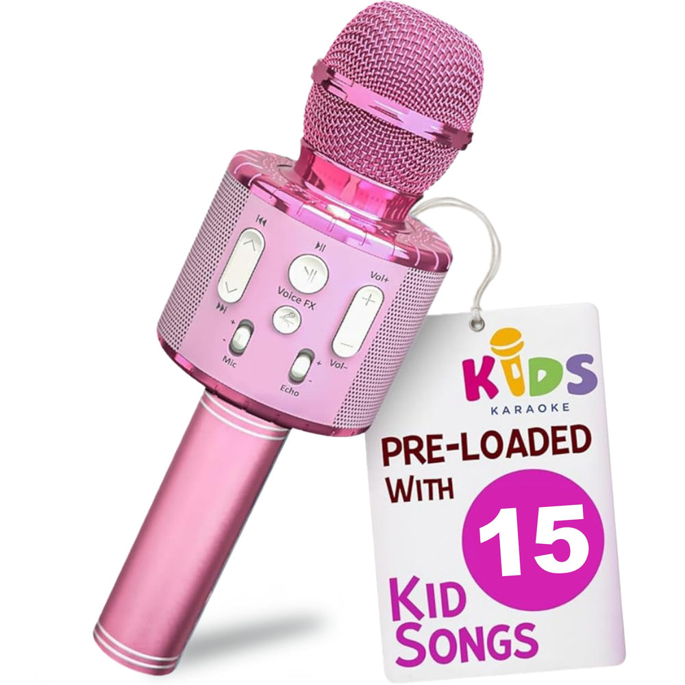 Move2Play kids karaoke microphone with preloaded songs for effortless home fun.