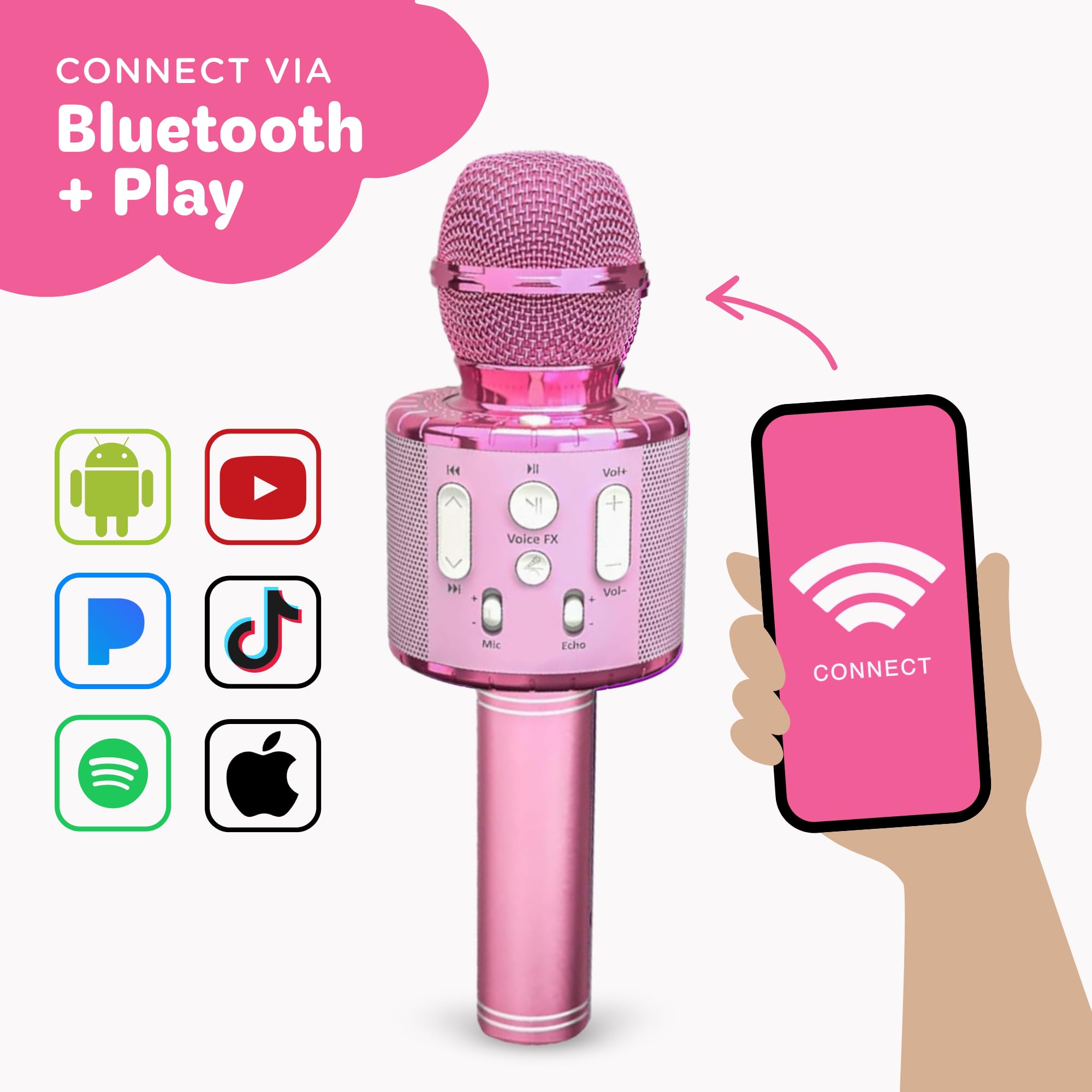 Move2Play microphone delivers quality sound for clear kid performances.