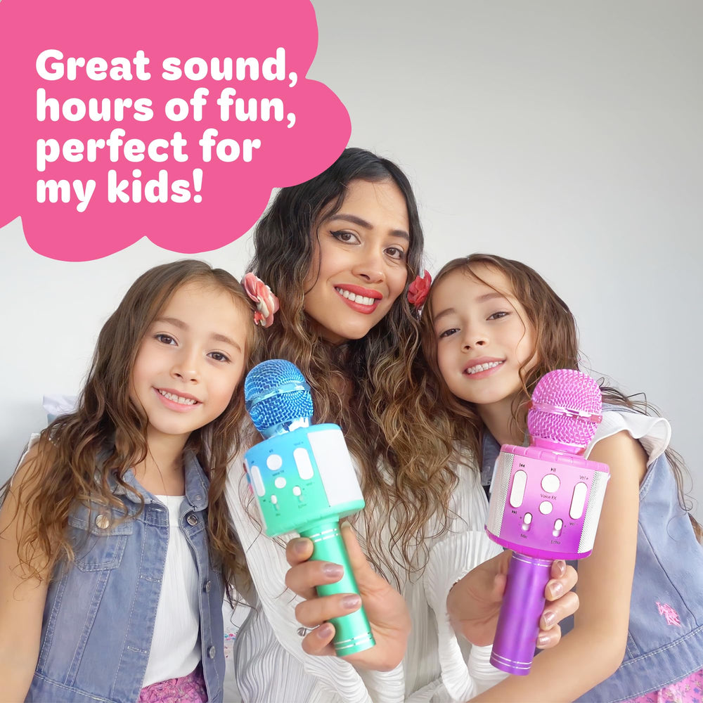 Move2Play microphone delivering clear, high-volume sound for family karaoke sessions.