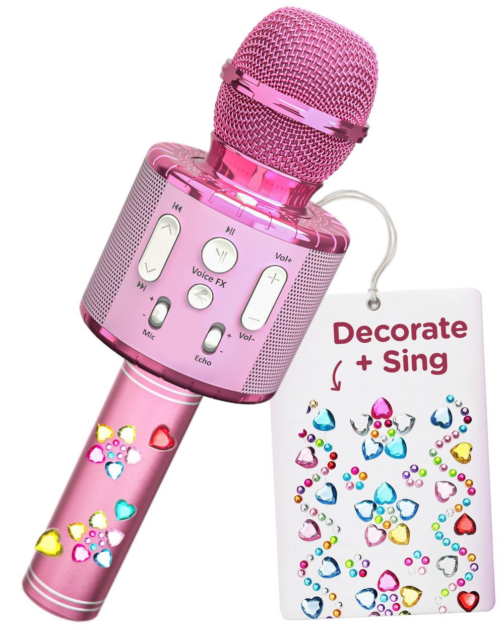 Move2Play kid karaoke microphone with stickers for creative decoration during play