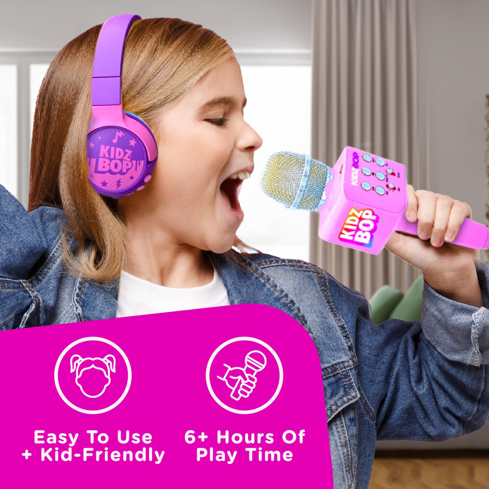 Move2Play Kidz Bop microphone delivers high quality sound for home performances.