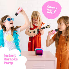 Move2Play Mini Karaoke side view highlighting the compact, portable design for playdates