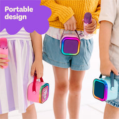 Move2Play portable design highlighting durable, travel-friendly karaoke fun.