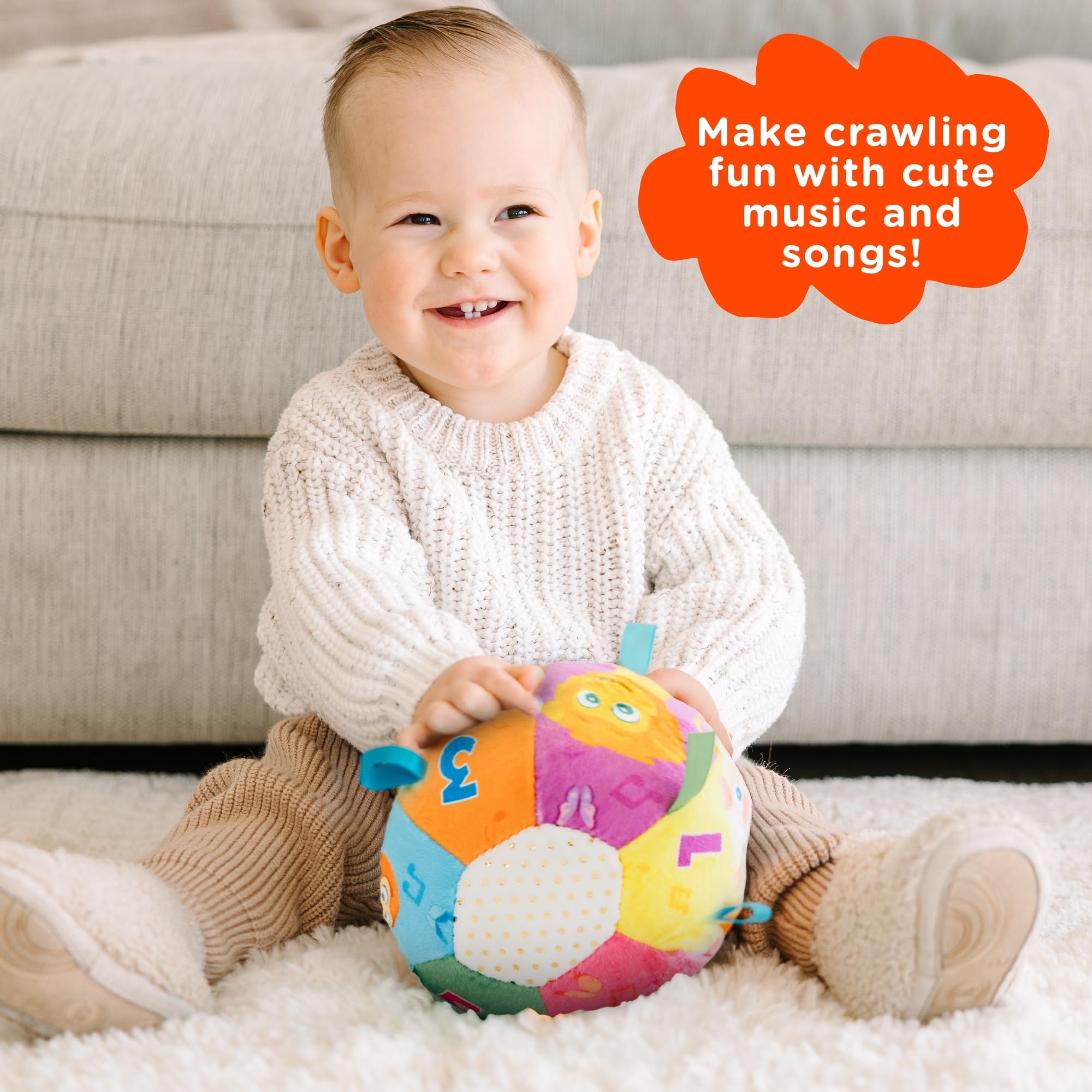 Move2Play recycled plush durable ball ensures sustainable fun during indoor-outdoor play