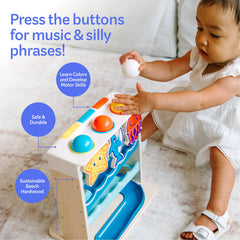 Move2Play Wooden Ocean Friends LED lights enhance sensory play during music sessions.