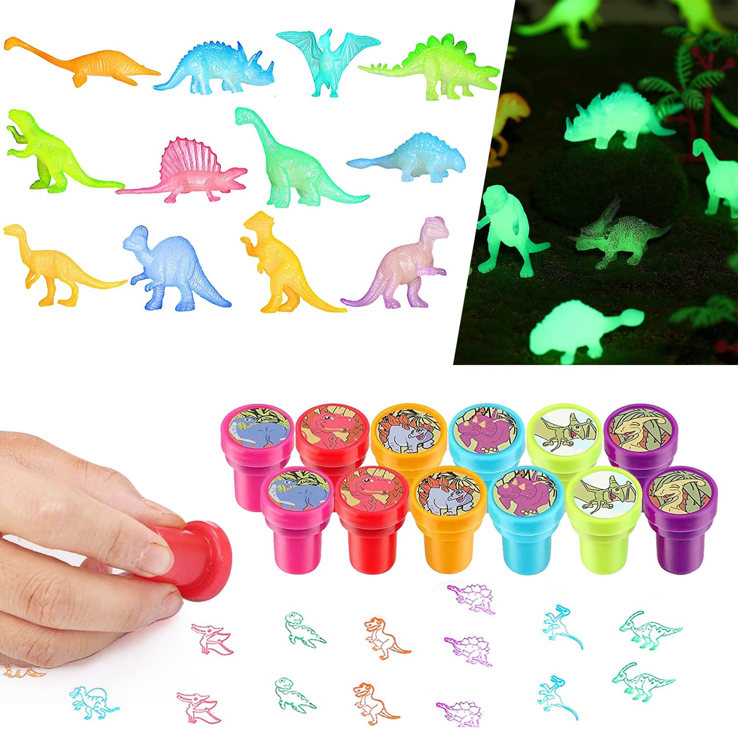 MOVINPE slap bracelets featuring colorful dinosaurs