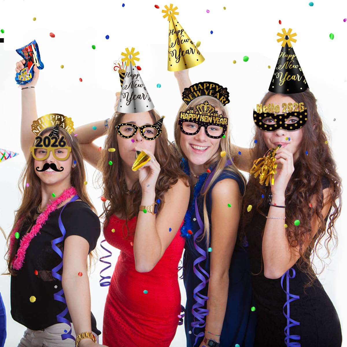 Movinpe New Year’s party favors kit fits versatile venue setups.