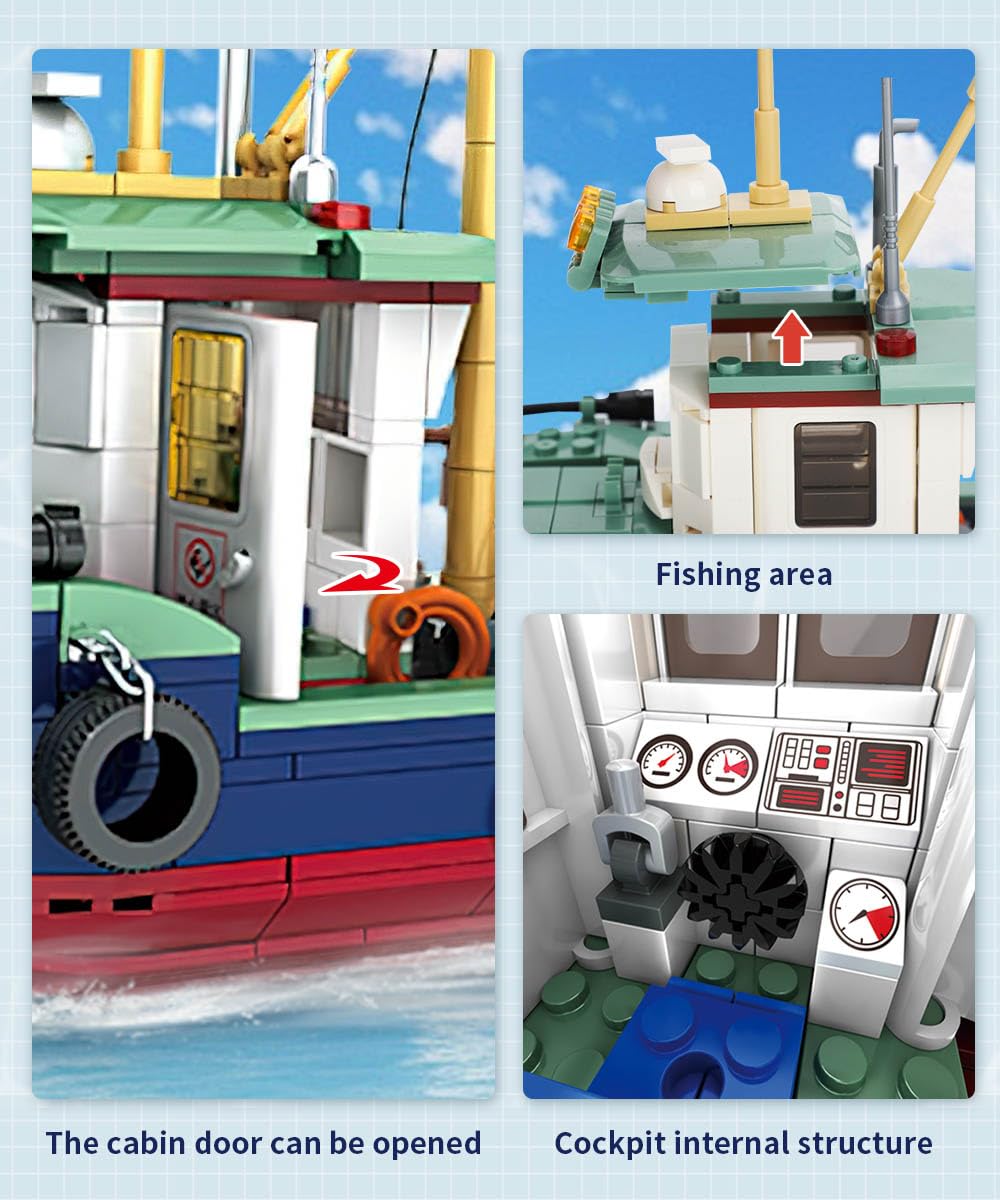 Mov Stone fish boxes and fishing area enable realistic role-play adventures.