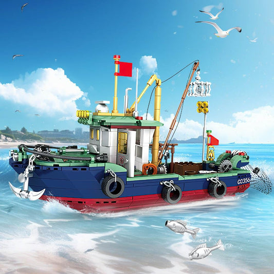 Mov Stone fishing boat cabin detail highlights authentic space for pretend voyages.