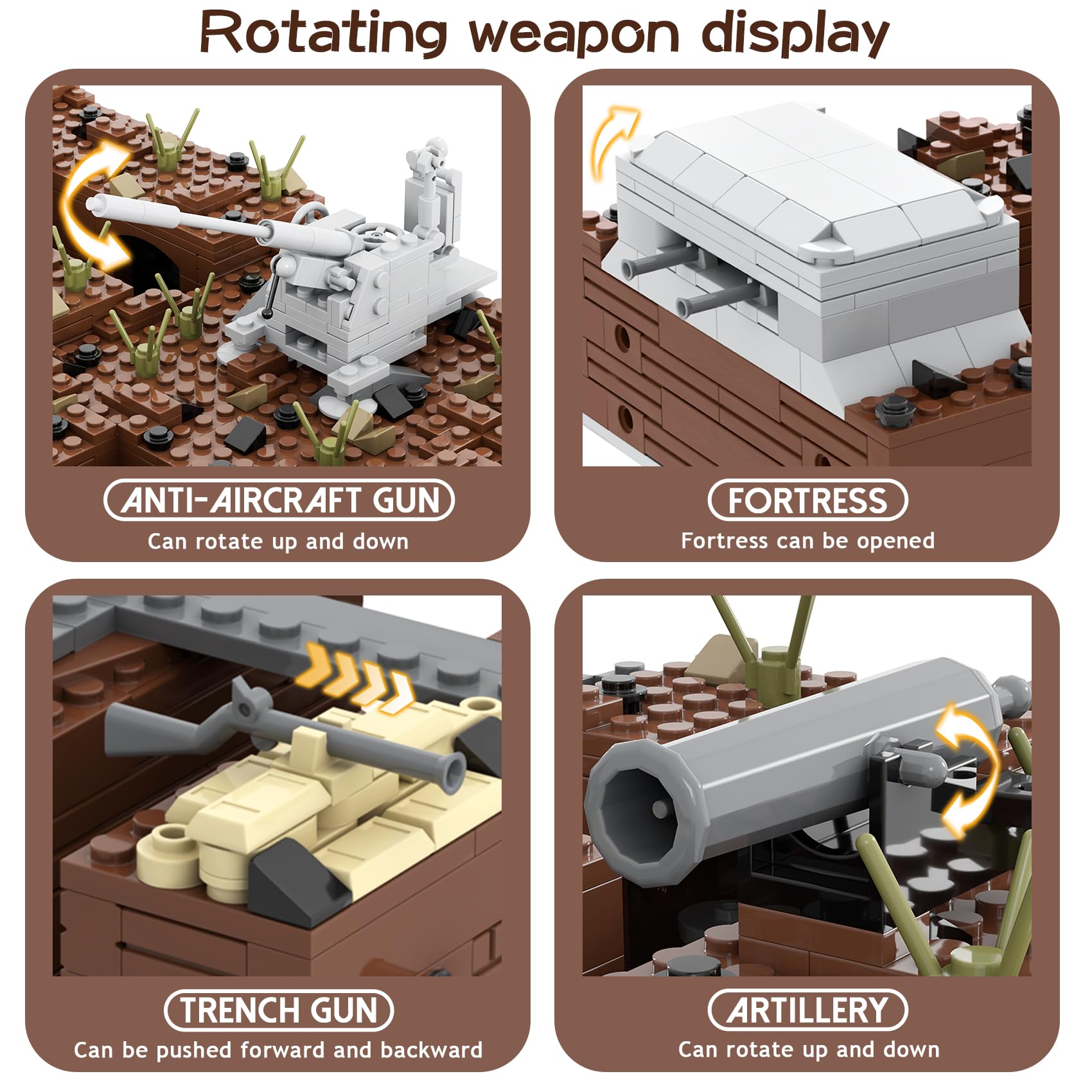 MOOXI WW2 forts battlements add realistic crenellations to fortifications