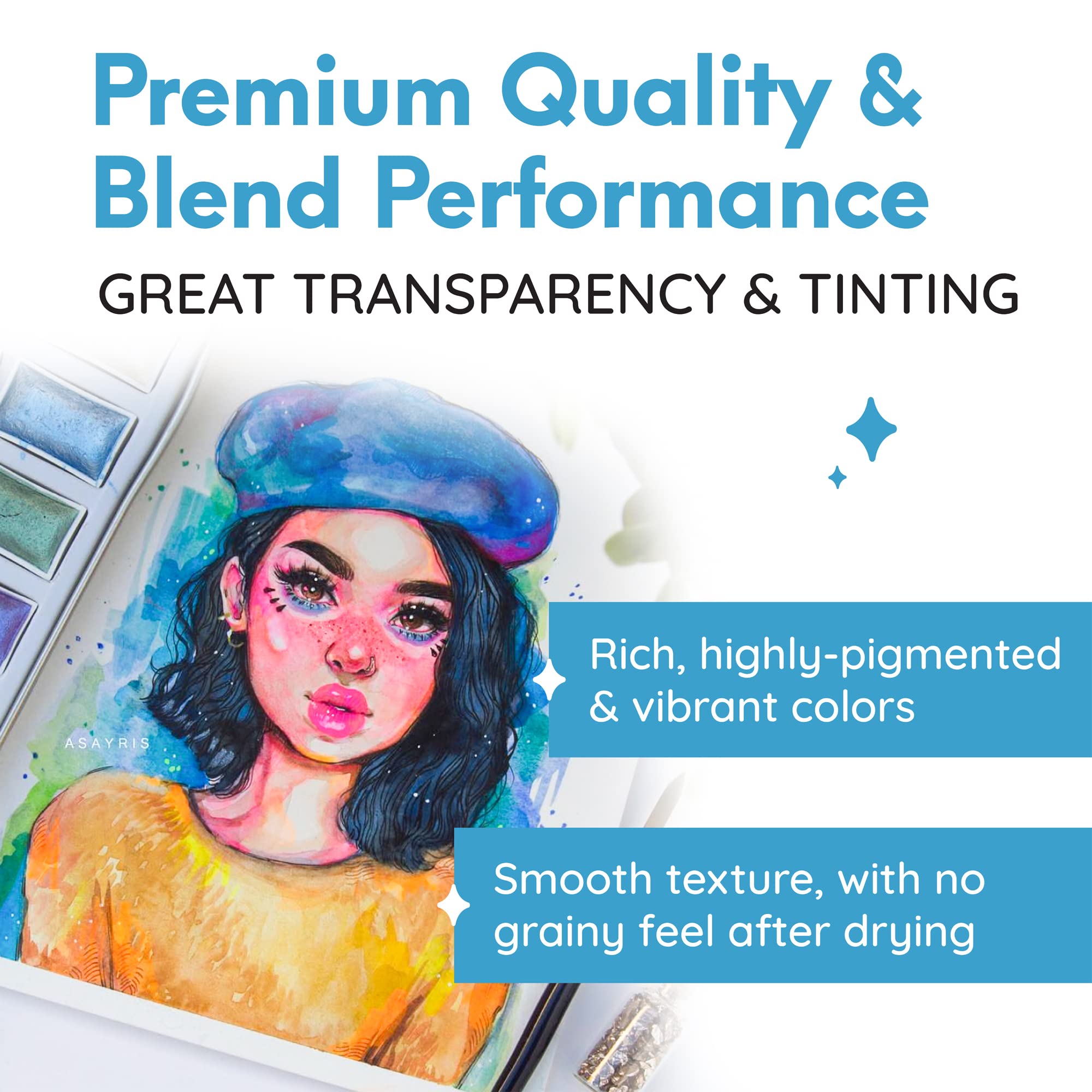 MozArt color swatch sheet aids quick shade matching during projects