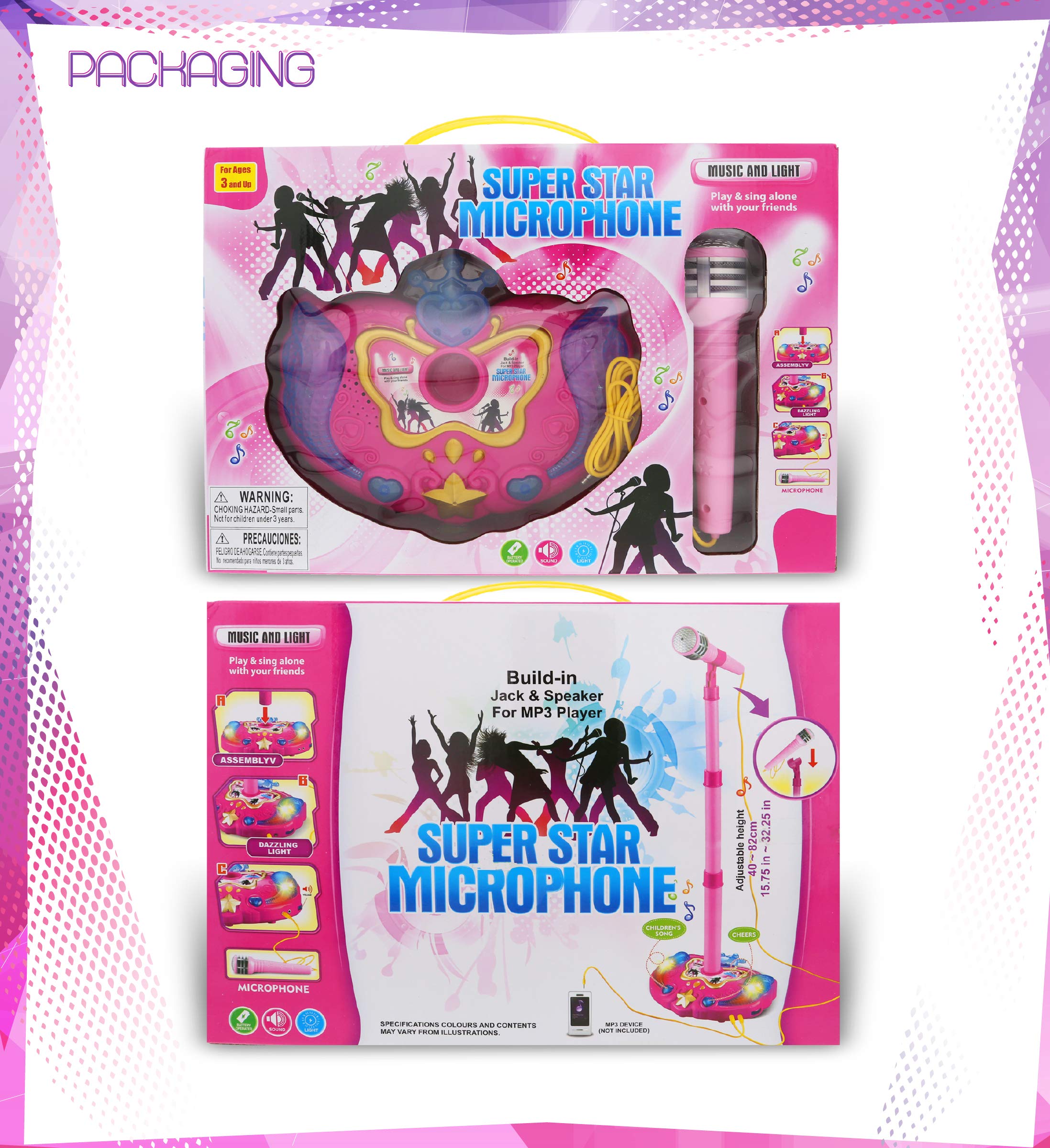Mozlly light-up base enhances onstage moments during performances.