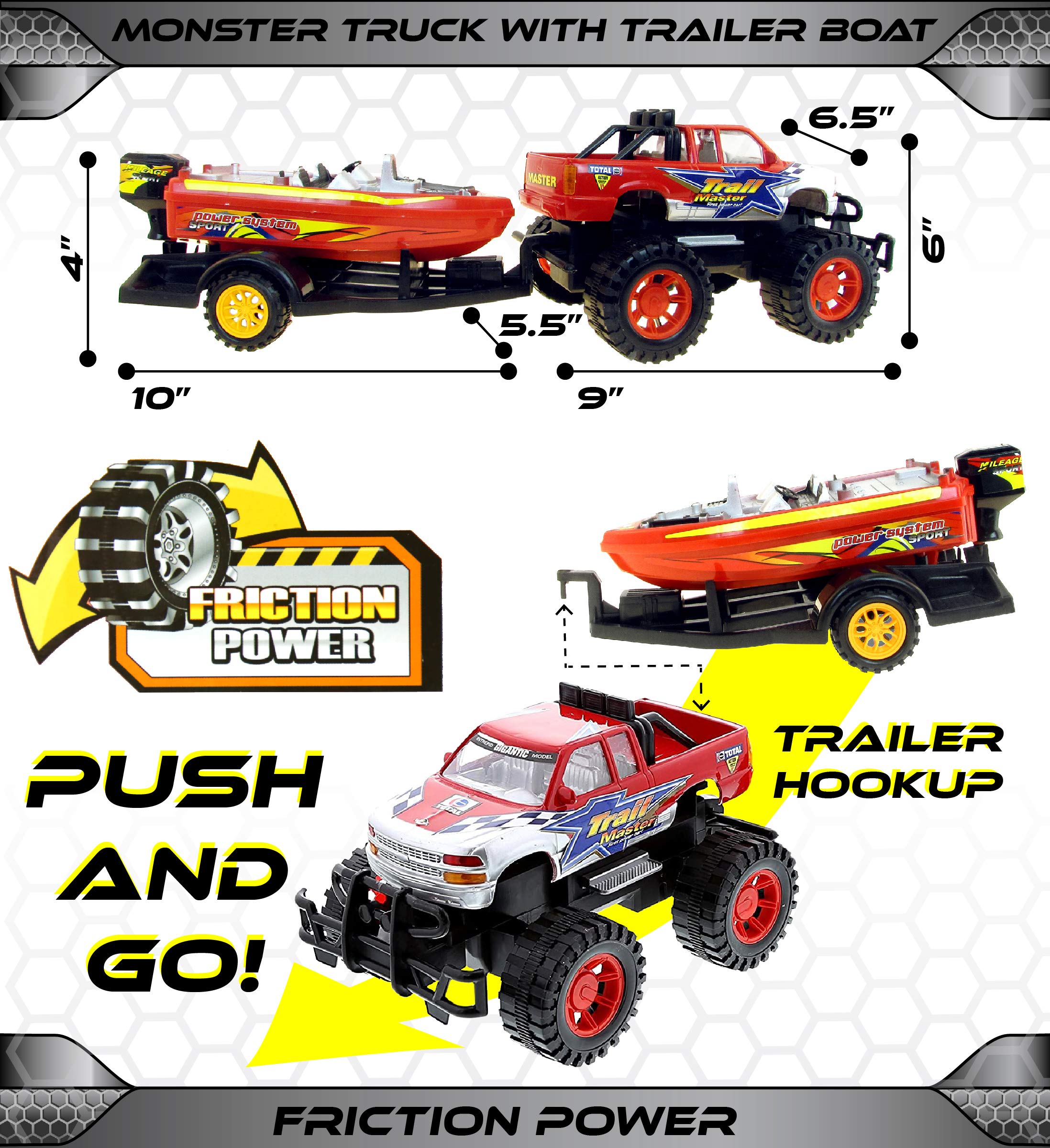 Mozlly trailer with boat detachable for versatile truck-and-boat adventures.