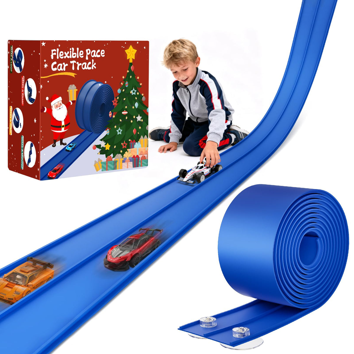 MozoaLata 15ft blue race track extended for play