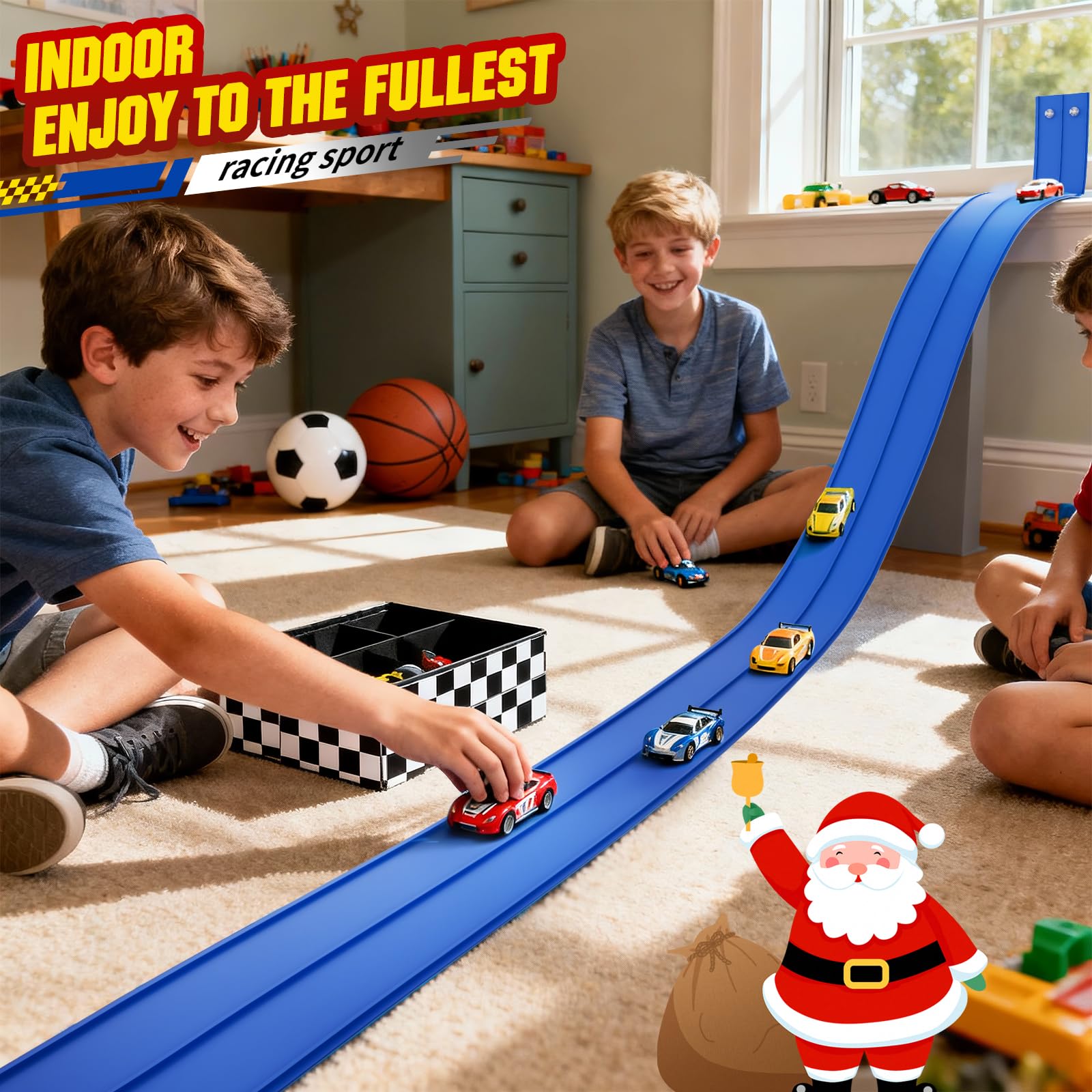 MozoaLata suction cups keep the track stable during play