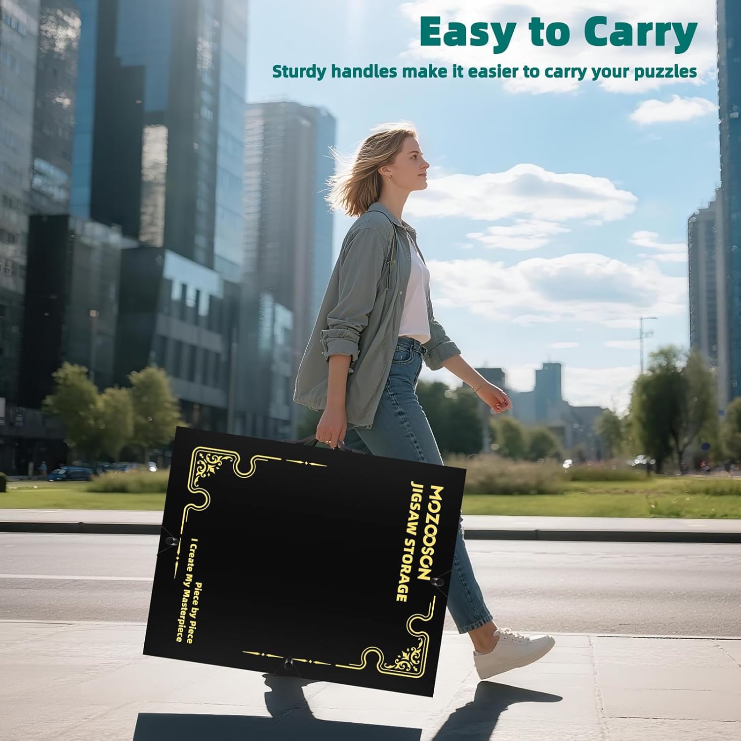Mozooson protective outer shell guards puzzles during transport