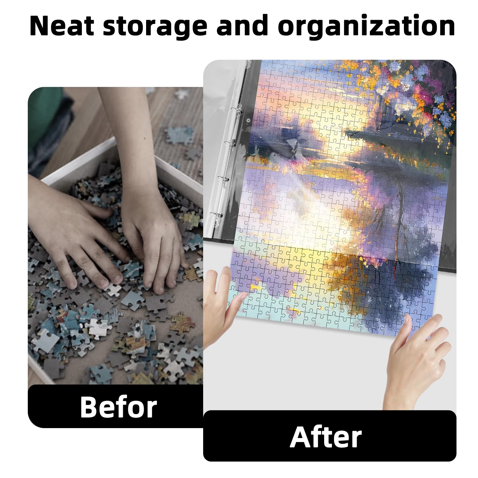 Mozooson puzzle storage large dimensions up to 28.34 by 20.47 inches