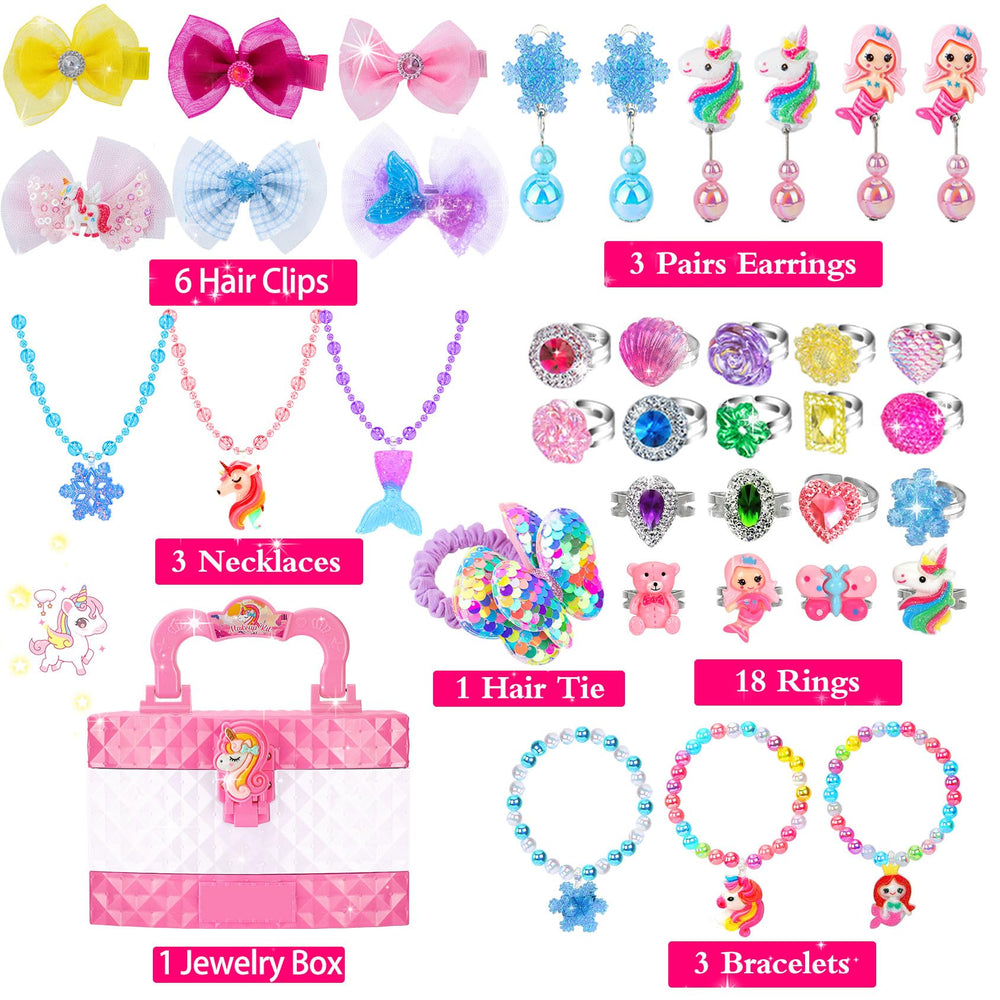 MOZXEBOK unicorn-mermaid theme hair clips add sparkle to hairstyles and party-ready looks.
