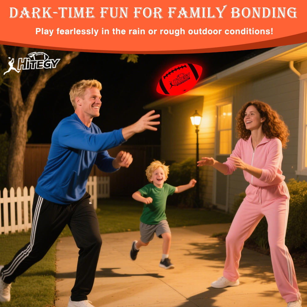 MPMVP Glow Football with waterproof rubber casing for all-weather use.
