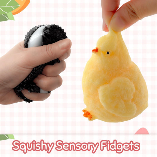 MpoaKid Taba squishy bunny offering gentle fidget fun at work.