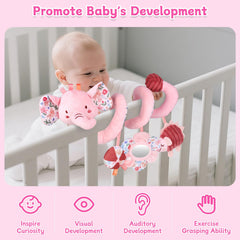 MPQMPQ rattling ears provide gentle sounds for auditory exploration.