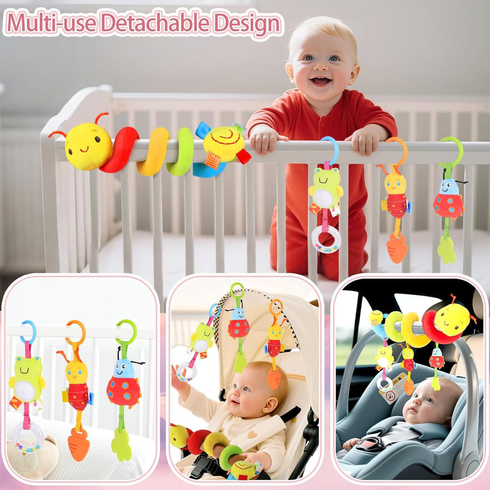 MPQMPQ upgraded spiral crib toy with three hanging elements