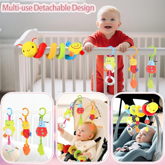 MPQMPQ upgraded spiral crib toy with three hanging elements