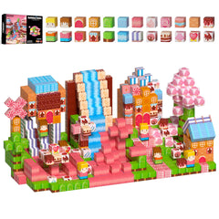 MQGEWQ pink princess blocks for creative play and STEM learning.