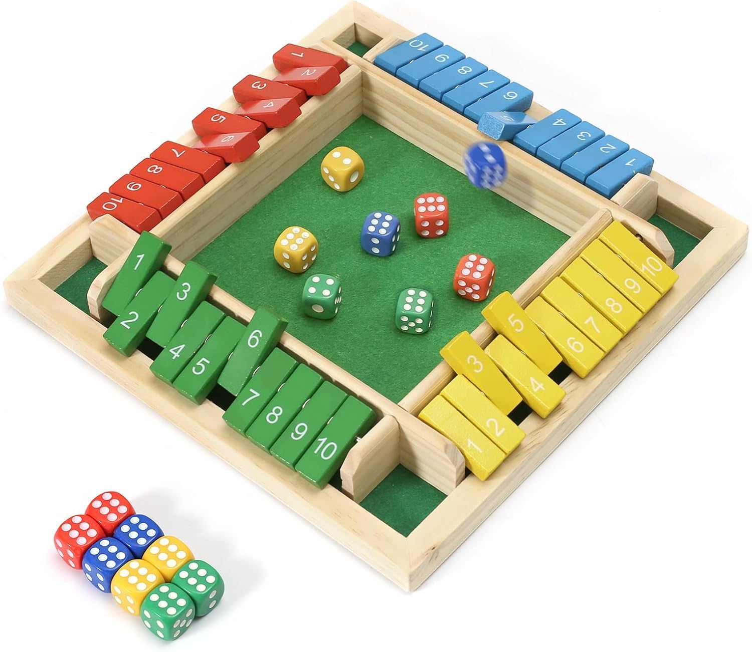 MQJJSM Shut the Box board front view for family game nights
