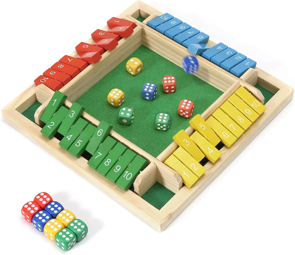 MQJJSM Shut the Box board front view for family game nights