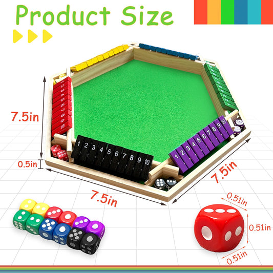 MQJJSM Shut The Box colorful dice set for quick math practice