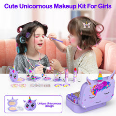 Mqsiuve 2-in-1 makeup set shown for pretend play and quick styling.