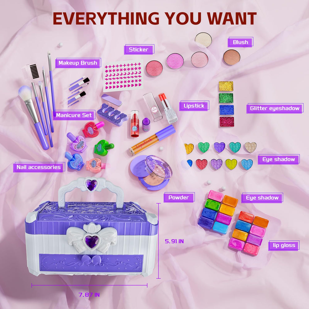 Mqsiuve makeup kit compartments help keep accessories organized.