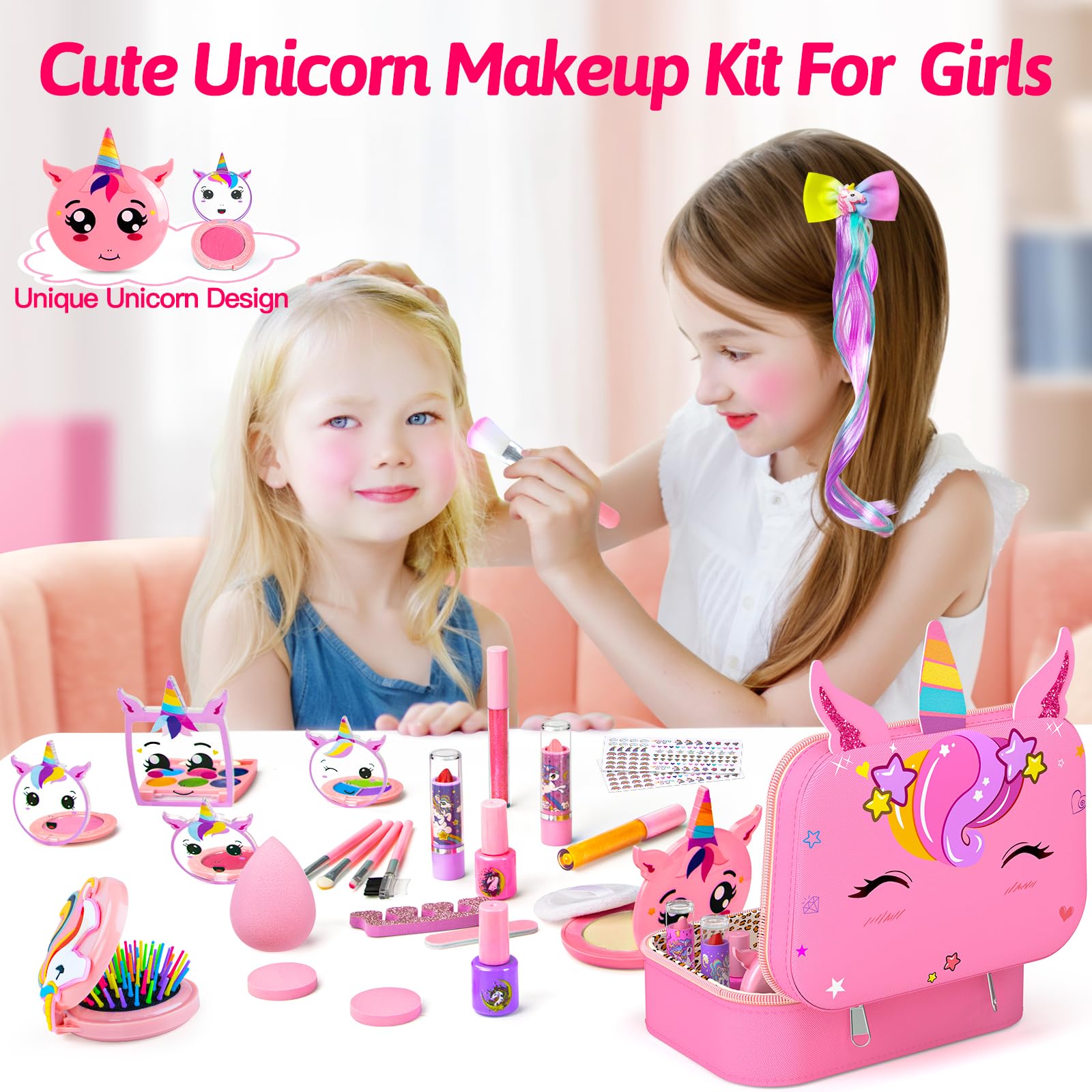 Mqsiuve Kids makeup brush set for smooth application during play.